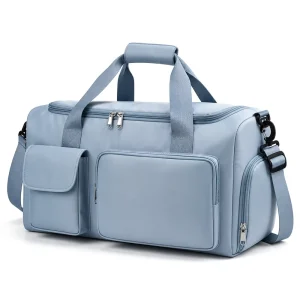 Custom Large Capacity Sports Gym Duffel Bag Multi Pocket Travel Weekender Bag With Shoe Compartment And Strap