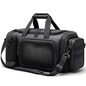 Custom Large Capacity Sports Gym Duffel Bag Multi Pocket Travel Weekender Bag With Shoe Compartment And Strap