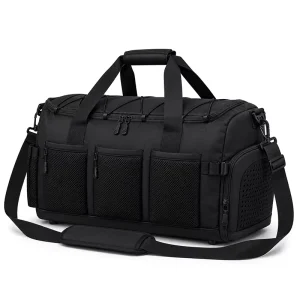 Custom Large Capacity Sports Gym Travel Duffel Bag With Shoe Compartment Multiple Pockets And Strap