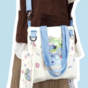 Custom Large Capacity Women’s Denim Messenger Kpop Demon Hunters Canvas Shopping Bag Art Shoulder Totes Printed Handheld Bag