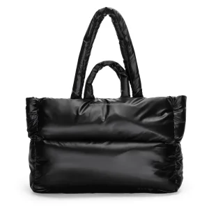 Custom Large Christmas Puffy Bubble Quilted Handbag Lightweight Winter Down Cotton Padded Shoulder Purse Satchel Puffer Tote Bag