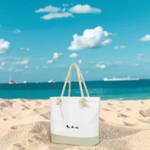 Custom Large Cotton Canvas Beach Tote Bag Reusable Women’s Shopping Bag With Logo Printing For Travel Grocery Storage