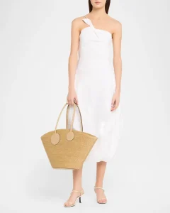 Custom Large Women Beach Handbag Woven Straw Tote Bag Women Raffia Basket Tote OEM ODM
