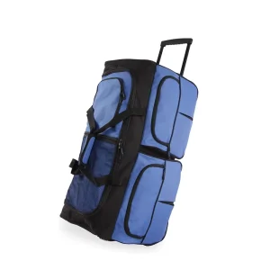Custom Logo 600D Polyester Trolley Luggage Built-in Lock Drawbars Convenient Wheeled Duffle Bag Rollers Travel Simple Style