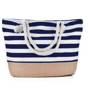 Custom Logo Beach Bag Shopping Tote Bag Beach High Quality Cotton Canvas Beach Bag Handbag