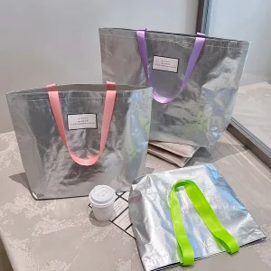 Custom Logo Biodegradable Non Woven Laminated Reusable Tote Bag With Screen Printing For Clothing Store Promotional Gift