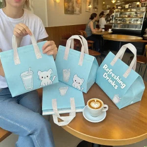 Custom Logo Biodegradable Non Woven Thermal Food Cooler Backpack Bag Waterproof Insulated for Supermarket & Exhibition Use