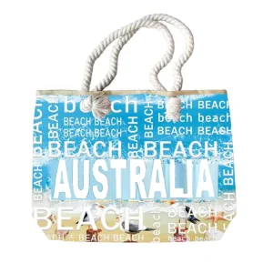 Custom Logo Canvas Summer Cotton Rope Handle Tourist Souvenir Australia Tote Bags