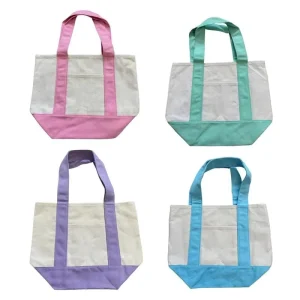 Custom Logo Canvas Tote Bag Mini Reusable Shopping Tote Small Handbag Gift Cotton Canvas Shopping Tote Bag