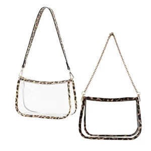 Custom Logo Clear Purse Handbag Stadium Approved Small Tote Bag Transparent PVC Shoulder Bag