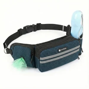 Custom Logo Dog Walking Bag Hands Free Training Treat Pouch with Water Bottle Holder Poop Bag Dispenser Sports Running Belt