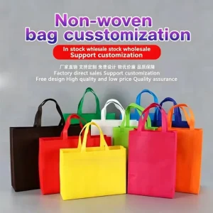Custom Logo Durable Non Woven Tote Bag Reusable Supermarket Shopping Jewelry Packaging Bag Customizable Color Size