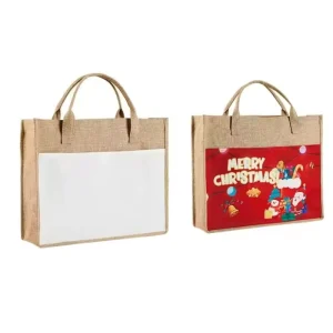 Custom Logo Eco Friendly Jute Burlap Reusable Beach Bag Shopping Jute Bags With Pocket And Button