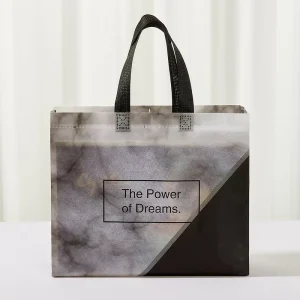 Custom Logo Eco Friendly Recycle Black Non Woven Cloth Carry Bag Promotional Reusable PP Non Woven Bag Fabric Tote Shopping Bags