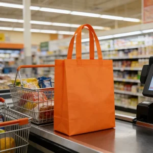 Custom Logo Eco Non Woven Shopping Bag Reusable Durable Tote Bag Foldable Portable Bag for Supermarket Business and Advertising