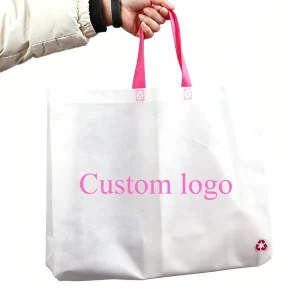 Custom Logo Eco Reusable Nonwoven Tote Bag for Clothing Shoes Packaging Handbag Shopping Bag
