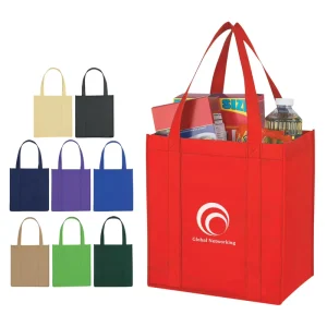 Custom Logo Eco friendly Recyclable Large Capacity Reusable Flat Bottom Non Woven Fabric Shopping Bag Foldable Tote Bag