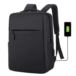 Custom Logo Lightweight USB 15.6 Inch Slim Laptop School Backpack Bag for Men