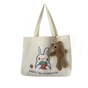 Custom Logo Mini Canvas Fabric Tote Bags Portable Travel Handles Bags with Zipper for Girls