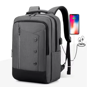 Custom Logo Multifunctional Travel And Business Laptop Backpack Waterproof With Zipper Closure And Letter Pattern