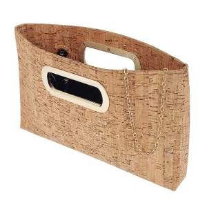 Custom Logo New Fashion Eco friendly Natural Clutch Cork Bags Purses Top Handle Crossbody Sling Magnetic Closure Handbag Women