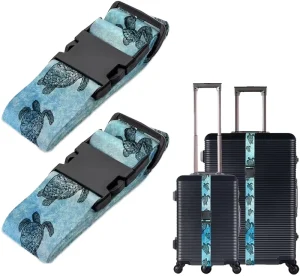 Custom Logo OEM ODM Fashion Heavy Duty Polyester Travel Accessories Luggage Strap Belts with Plastic Lock