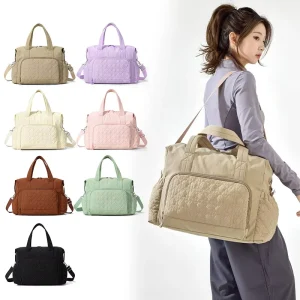 Custom Logo Oxford Fabric Unisex Shoulder Bag Large Capacity Yoga Gym Bag Zipper Closure Adjustable Strap Foldable