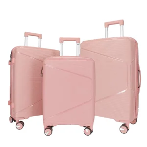Custom Logo PP Suitcase PP Trolley Bag 3 Pcs 20 24 28 Inch Unisex PP Luggage Set