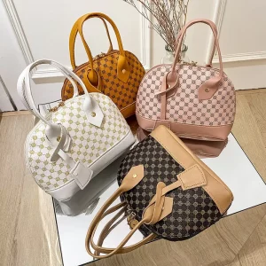 Custom Logo PU Leather Shell Crossbody Bag for Women Shoulder Handbag with Zipper Chain Strap Dumpling Purse Casual Travel Bag