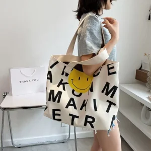 Custom Logo Popular Fashion Heavy Duty Large Personalized Eco Summer Shopping Cotton Canvas Tote Bag With Pocket