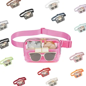 Custom Logo Popular Waterproof Sport Running Transparente Clear Pvc Belt Phone Pocket Fanny Pack Crossbody Women Waist Bag