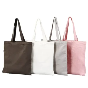 Custom Logo Print Fashion Non woven Tote Shopping Bag White Blank Canvas Bags With Logo