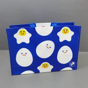 Custom Logo Printed Blue Non-woven Tote Bag Personalized Cartoon Design Reusable Promotion Carrier Shopping Bags