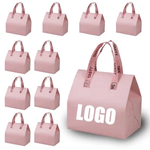 Custom Logo Printed Insulated Non Woven Cooler Bag with Aluminum Foil Lining for Food Delivery