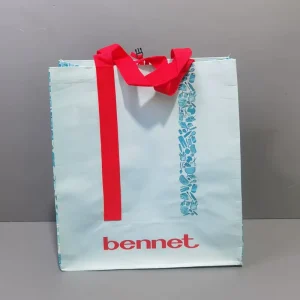 Custom Logo Printed Laminated Non-woven Bag with Durable Reinforced Handle to Bottom Large Capacity Packing Shopping Tote