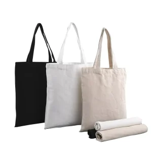 Custom Logo Printing Blank Canvas Tote Bags Advertising Portable Cotton Canvas Shopping Bag