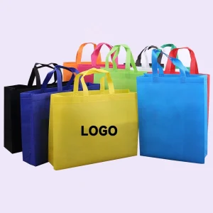 Custom Logo Printing Eco-Friendly Reusable Supermarket Shopping Non-woven Fabric Shopping Tote Bag with Handle