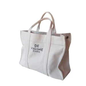 Custom Logo Printing Letter Blank Pocket Zipper Shoulder Length Handle Medium Shopping Cotton Canvas Tote Bag Ribbon Rope