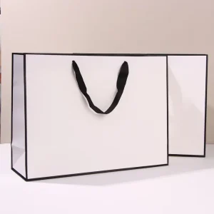 Custom Logo Private Label Mini Luxury Boutique Retail Thank You Gift Laminated Recyclable Paperbag Personalized White Shopping