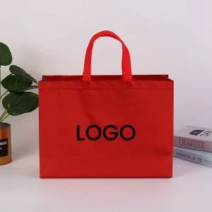 Custom Logo Reusable Metallic Lamination Non Woven Shopping Bag Eco friendly Luxury Shoes Clothes Packing Tote Bag