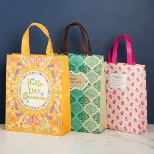 Custom Logo Reusable Shopping Bag PP Spunbond Laminated Nonwoven Tote Bolsas Ecologicas for Supermarket Use