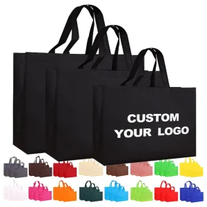 Custom Logo Shopping Bag logo Printed Personalized Non Woven Shopping Bags Tote Bags with Custom Printed logo