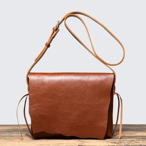 Custom Logo Vintage Crossbody Bags Men Sling Shoulder Bags Genuine Leather Messenger Bags Satchel for Men