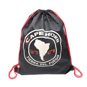 Custom Logo Waterproof 210D Black Polyester Drawstring Backpack Bag