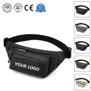 Custom Logo Waterproof Anti Theft Zipper Cycling Belt Crossbody Chest Sling Bum Outdoor Sports Running Waist Bag Fanny Pack