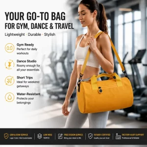 Custom Logo Waterproof Nylon Small Duffle Bag Mini Sport Gym Weekender Overnight Travel Bag