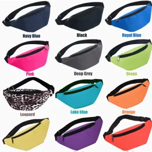 Custom Logo Waterproof Nylon Zipper Closure Unisex Waist Travel Running Sport Crossbody Fanny Pack Belt Bag Outdoor Fitness