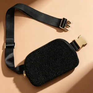 Custom Logo Women Mini Sport Everywhere Bum Hip Waist Crossbody Fleece Fanny Pack Sherpa Belt Bag With Adjustable Straps