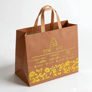 Custom Luxury Gold Foil Logo Non-Woven Bags with Logo Tote Bag Custom Printed Reusable Eco Shopping Gift Bag OEM Manufacturer