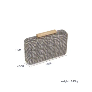 Custom Luxury Handmade Woven Metal Chain Shoulder Bag Summer Fashion Lady’s Party Beach Vacation Colorful Straw Clutch Bag